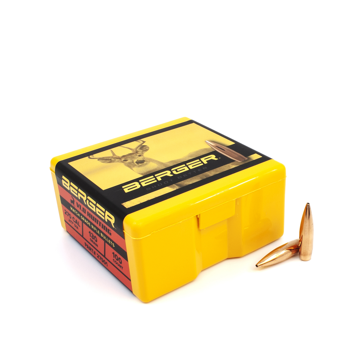 Berger Bullets - .270 cal, 130 gr. VLD Hunting - Box of 100