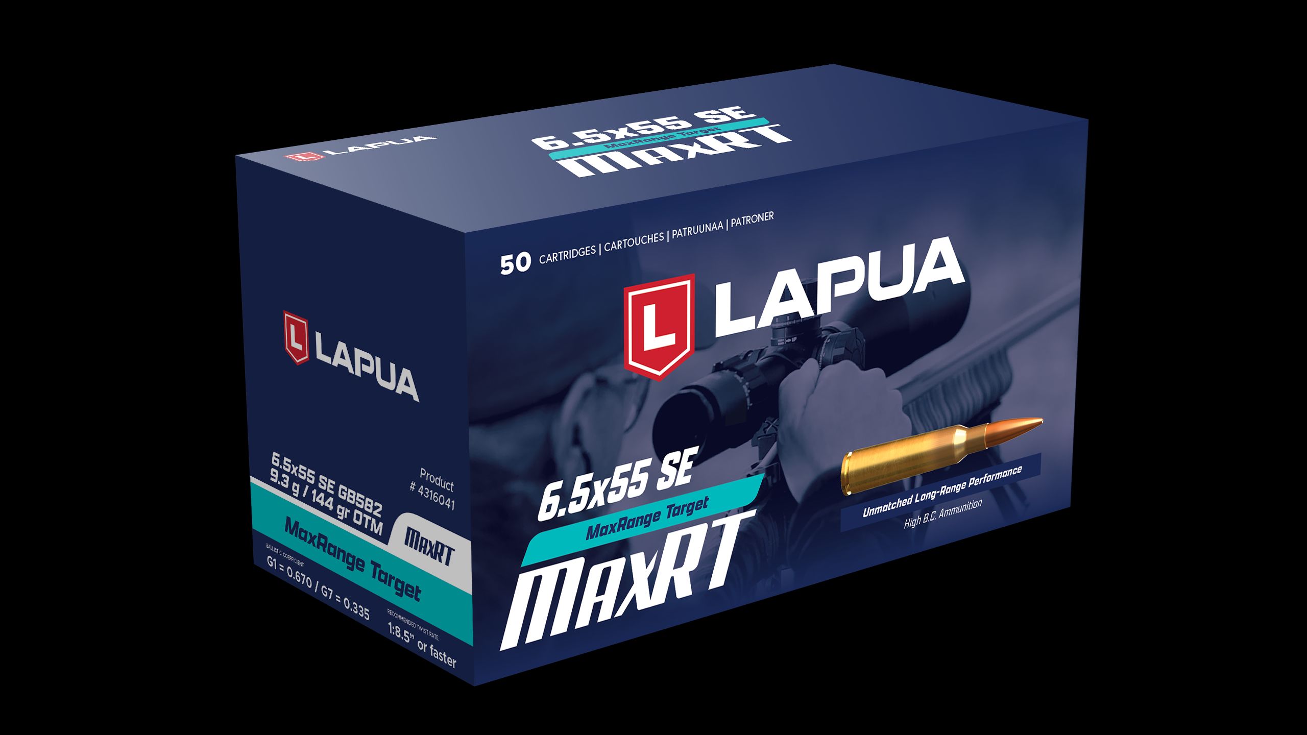Lapua - Ammunition 6.5 x55 Swedish 144gr MaxRT - Box of 20